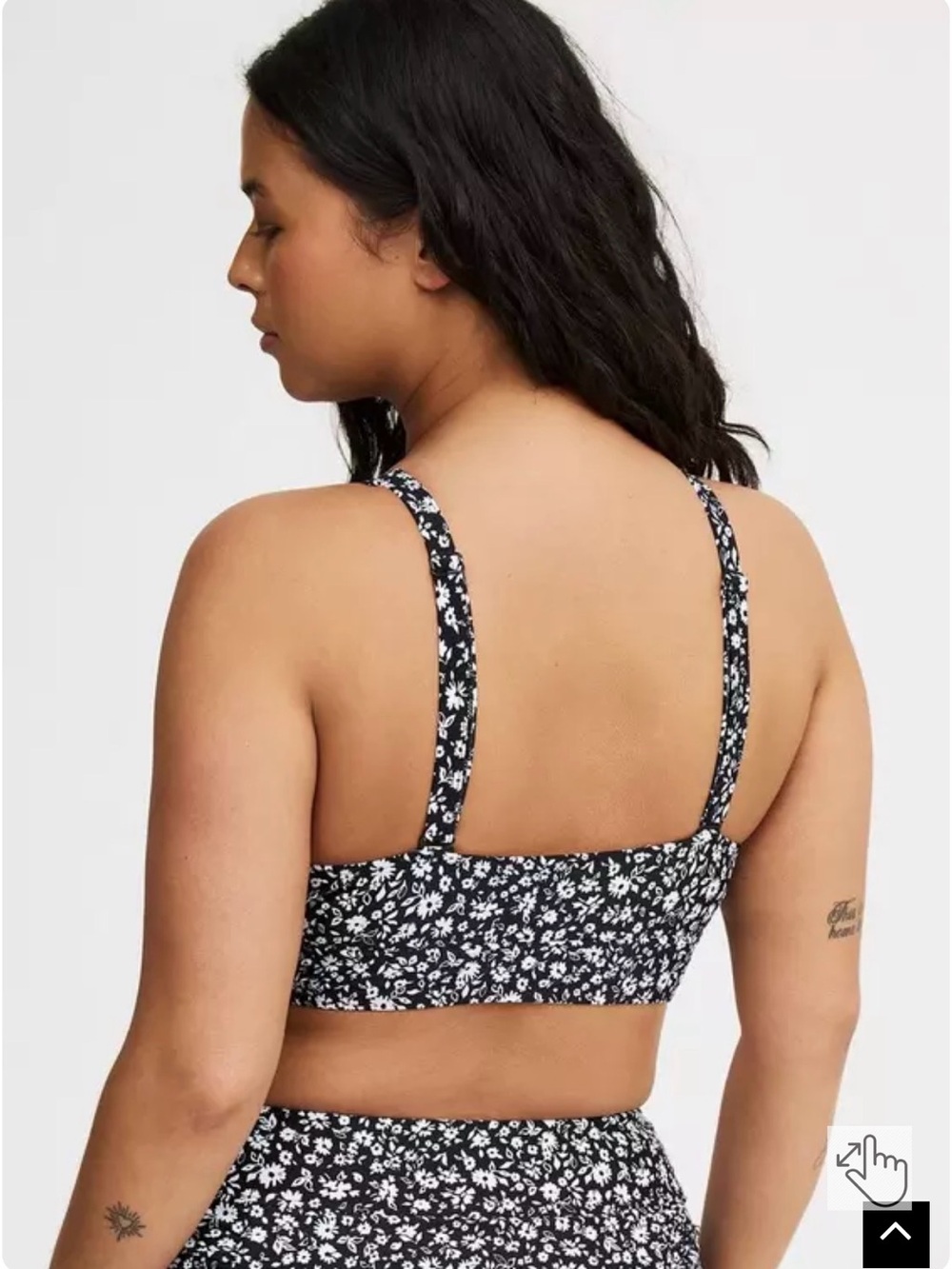 Torrid Black and White Floral Lace-Up Bikini Set - Picture 3 of 7
